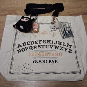 Barnes & Noble Cream Ouija Board Tote Bag and Charms